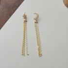 Rhinestone Star Crescent Fringe Dangle Earring 1 Pair - Gold - One Size