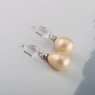 Faux Pearl Droplet Hook Earring