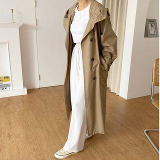 Hooded Trench-style Coat