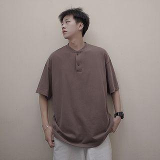 Loose-fit Henley T-shirt