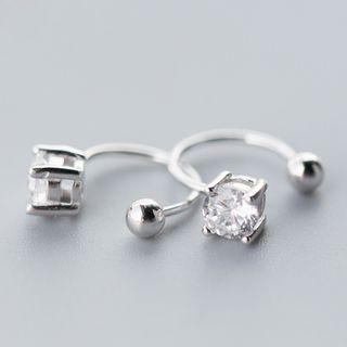 925 Sterling Silver Rhinestone Ear Cuff