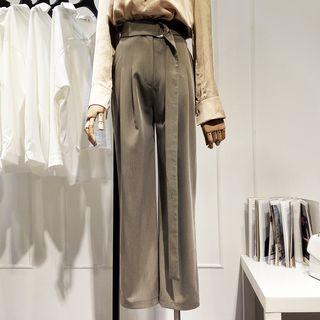 Sashed Straight-fit Pants