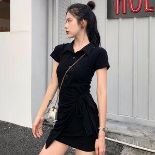 Wrap Short-sleeve Polo Dress