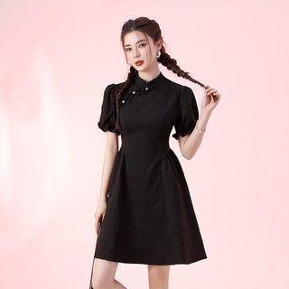 Short-sleeve Bow-accent Qipao