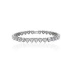 Simple And Romantic Heart-shaped Bracelet With Cubic Zirconia 17cm Silver - One Size