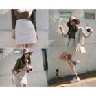 Linen-blend A-line Miniskirt