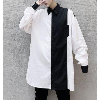 Long-sleeve Panel Loose Fit Shirt
