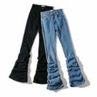 Shirred Boot Cut Jeans