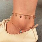 Alloy Moon & Star Layered Anklet 01-4310 - Gold - One Size
