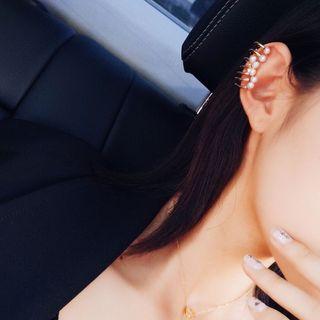Faux Pearl Ear Cuff 1 Pair - As Shown In Figure - One Size