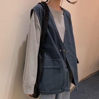 Contrast Stitching Vest