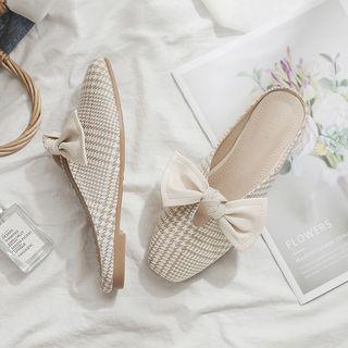 Pattern Ribbon Accent Mules