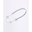 Faux-pearl Braided Long Necklace Gray - One Size