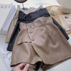 Asymmetrical Faux Leather High-waist Skort