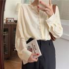 Long-sleeve Ruffled Button-up Blouse