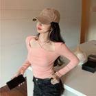 Long-sleeve Halter-neck T-shirt