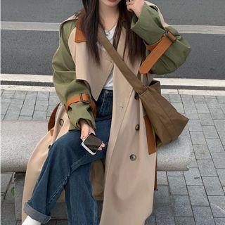 Double-breasted Long Trench Coat Beige - One Size