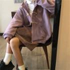 Vintage Hooded Toggle Coat Purple - One Size