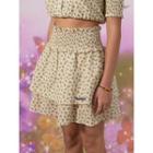 Smocked Floral Layered Miniskirt Multicolor - One Size