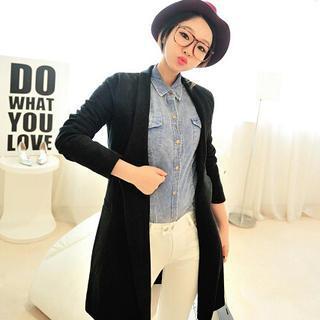 Notched-lapel Open-front Coat