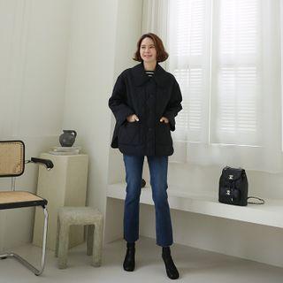 Collared Buttoned Quilting Jacket