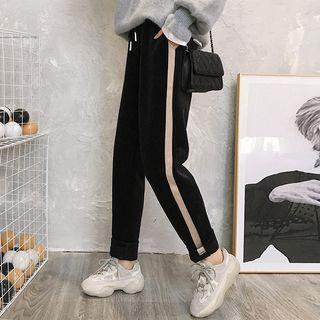 Fleece-lined Contrast-trim Sweatpants
