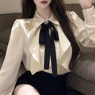 Ribbon Ruffled Shirt