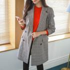 Double-breasted Plaid Chesterfield Coat