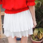Layered Accordion-pleat Mini Skirt