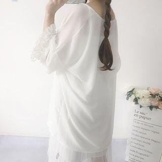 Spaghetti-strap Mesh Dress / Light Jacket