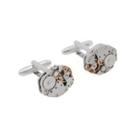 Fashion Personality Mechanical Watch Movement Cufflinks Silver - One Size