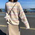 Check Stripe Sweater Almond - One Size