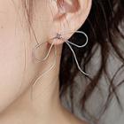 Alloy Bow Earring 1 Pair - Silver - One Size