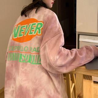Lettering Tie-dye Print Sweatshirt