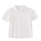 Short Sleeve Lace Trim Collared Shirt