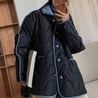 Quilted Button Jacket Black - One Size