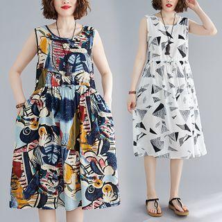 Sleeveless Printed A-line Dress (various Designs)