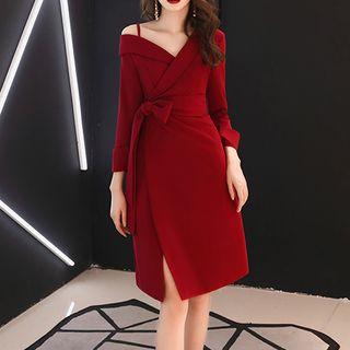 Long-sleeve A-line Short Evening Dress