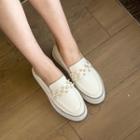 Faux Pearl Platform Loafers