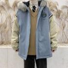 Reflective Print Zip-up Parka