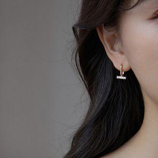 Bar Rhinestone Alloy Dangle Earring 1 Pair - Gold - One Size