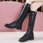 Chunky-heel Lace-up Maxi Boots