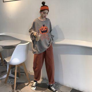 Halloween Print Sweatshirt / Pants