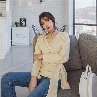 Tie-side Cotton Wrap T-shirt