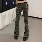 Camo Mid Rise Bootcut Jeans