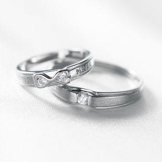 Couple Matching Sterling Silver Rhinestone Ring (various Designs)