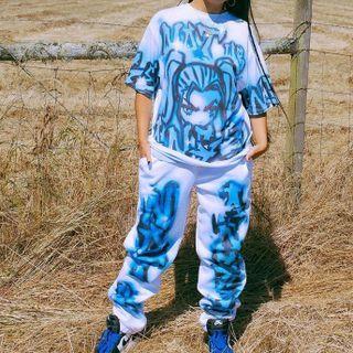 Short-sleeve Print T-shirt + Sweatpants