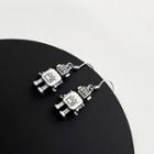 Robot Drop Earring 1 Pair - Silver - One Size