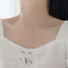 Smiley Face Necklace 925 Silver - Silver - One Size