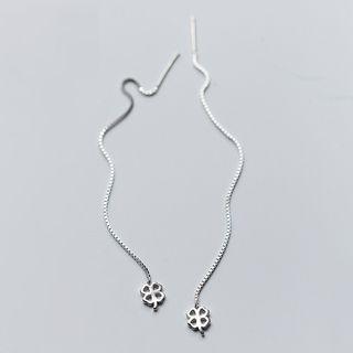 S925 Sterling Silver Leaf Threader Earring